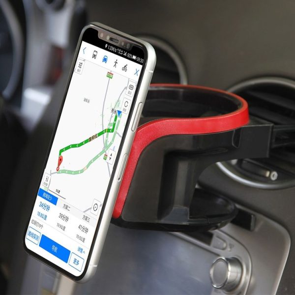 2 in 1 Car Air Outlet Magnetic Mount Beverage Cup Stand Phone Holder (Silver) - Image 10
