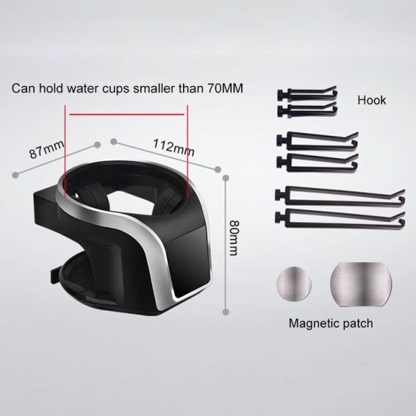 2 in 1 Car Air Outlet Magnetic Mount Beverage Cup Stand Phone Holder (Silver) - Image 4