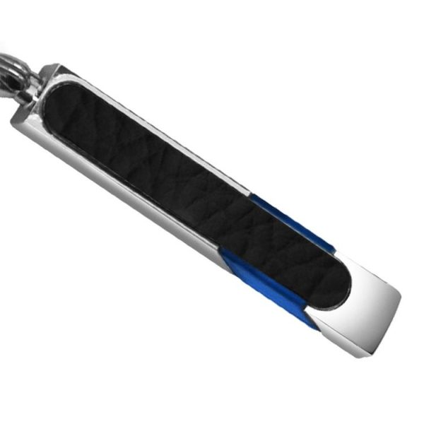 All Copper Polished Leather LED Neon Lamp Anti-static Keychain For Car (Black) - Image 2