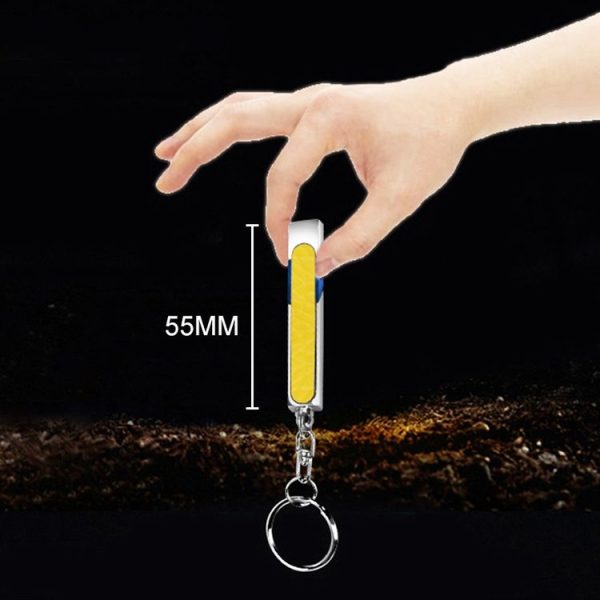 All Copper Polished Leather LED Neon Lamp Anti-static Keychain For Car (Black) - Image 4