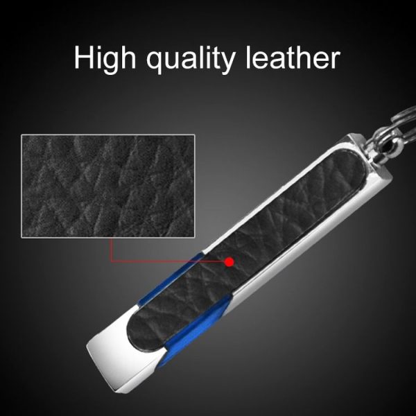 All Copper Polished Leather LED Neon Lamp Anti-static Keychain For Car (Black) - Image 5