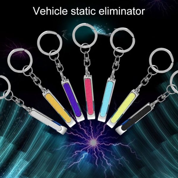 All Copper Polished Leather LED Neon Lamp Anti-static Keychain For Car (Black) - Image 7