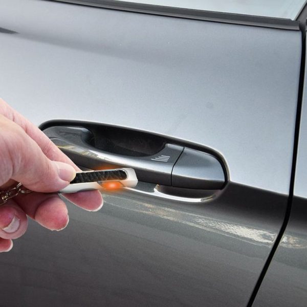 All Copper Polished Leather LED Neon Lamp Anti-static Keychain For Car (Black) - Image 9
