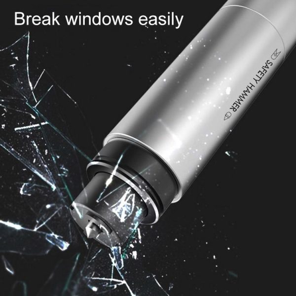 2 in 1 Car Multifunctional Safety Rescue Hammer Life Saving Escape Emergency Hammer Seat Belt Cutter Window Glass Breaker (Grey) - Image 3