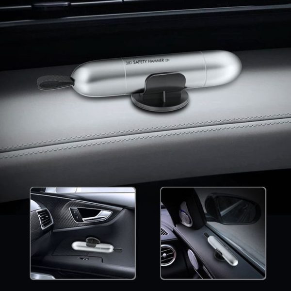 2 in 1 Car Multifunctional Safety Rescue Hammer Life Saving Escape Emergency Hammer Seat Belt Cutter Window Glass Breaker (Grey) - Image 8
