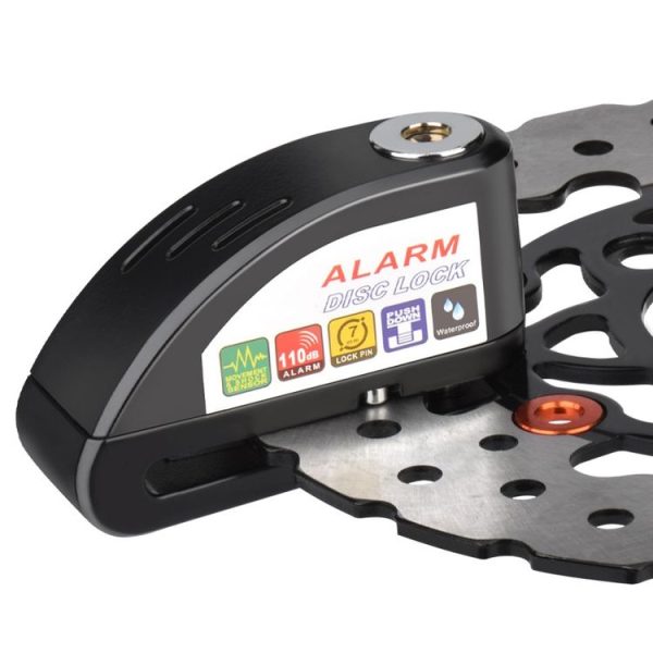 Motorcycles / Bicycle Anti-theft Lock Alarm Disc Brakes Lock with Cable and Bag (Black) - Image 2