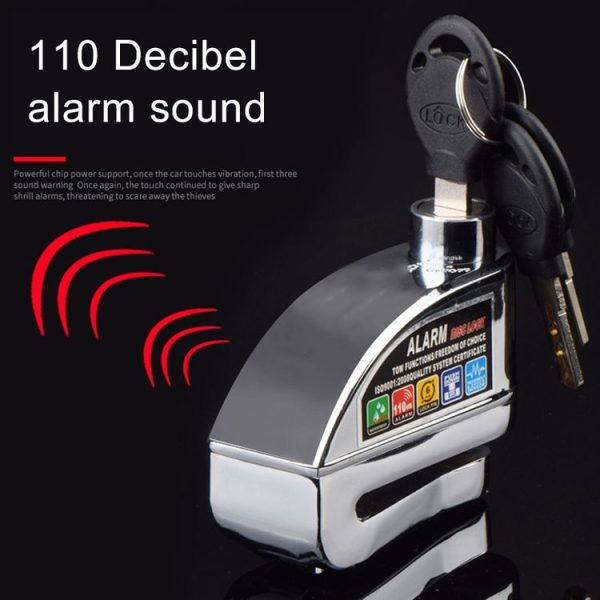 Motorcycles / Bicycle Anti-theft Lock Alarm Disc Brakes Lock with Cable and Bag (Black) - Image 5