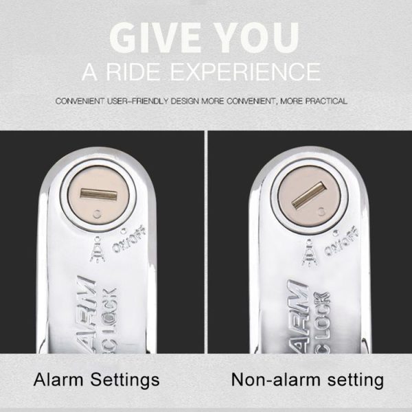Motorcycles / Bicycle Anti-theft Lock Alarm Disc Brakes Lock with Cable and Bag (Black) - Image 6