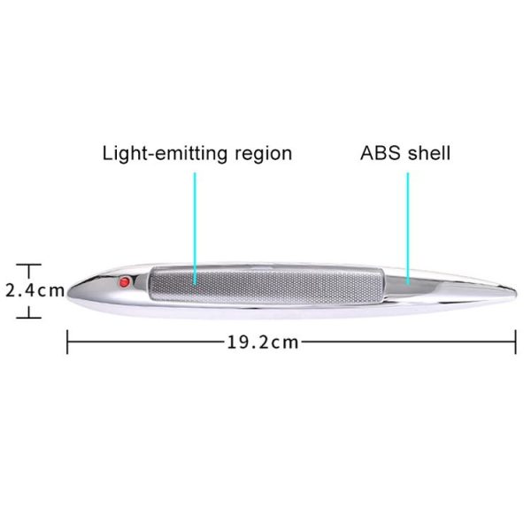 Car Shark Gill Warning Lights Solar Decorative Lights Car Door Anti-collision Rear-end Collision LED Dlashing Lamp (Gold) - Image 3