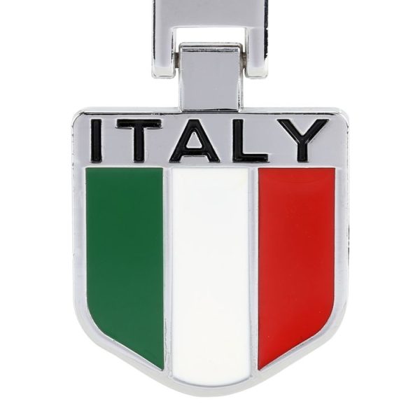 Car Italian Flag Pattern Key Ring Metal Keychain - Image 3