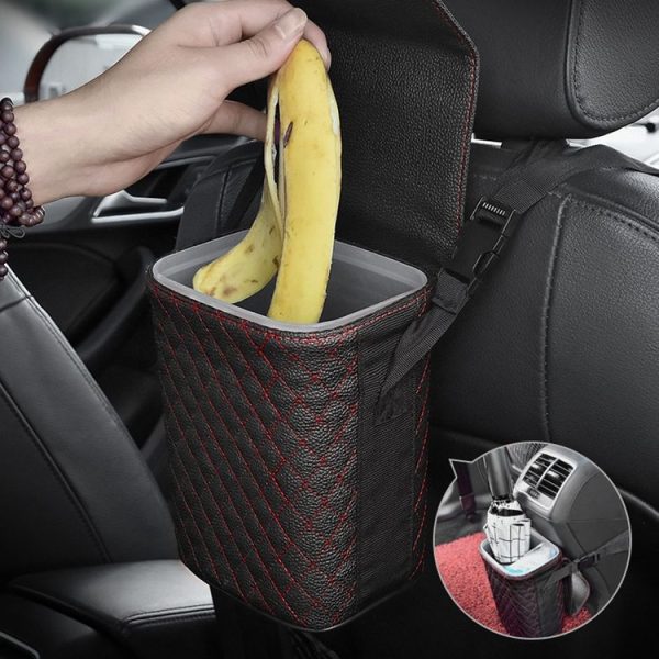 Car Back Seat Hook Garbage Can Car Storage Box (Beige) - Image 10