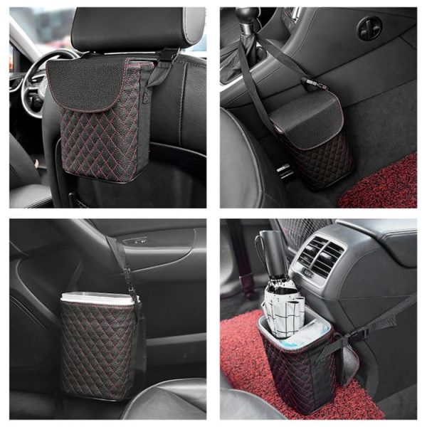 Car Back Seat Hook Garbage Can Car Storage Box (Beige) - Image 11