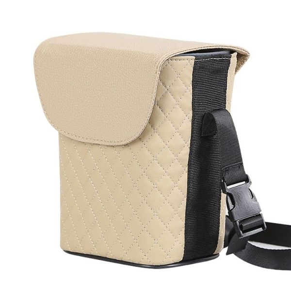 Car Back Seat Hook Garbage Can Car Storage Box (Beige) - Image 2