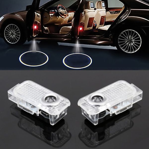 2 PCS DC12V 2W Car Door Logo Light Brand Shadow Lights Courtesy Lamp for Volkswagen Touareg 2004-2010