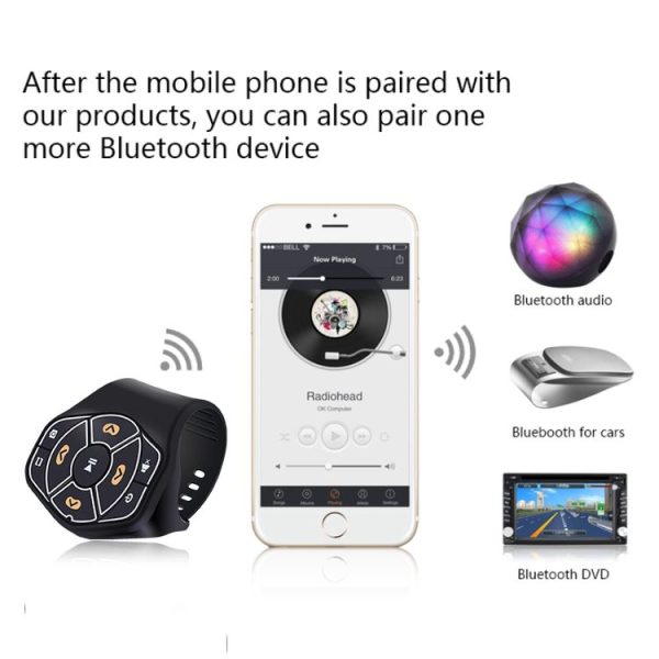 X09 Car Wireless Bluetooth Controller Mobile Phone Multimedia Multi-functional Steering Wheel Remote Controller - Image 8