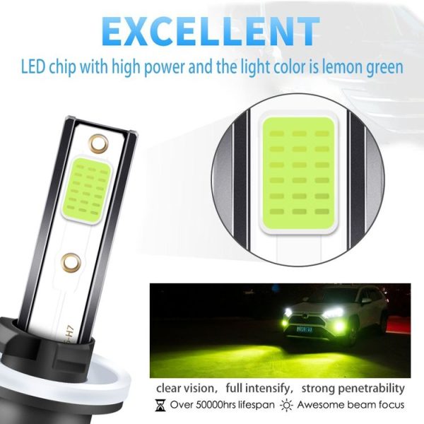 2 PCS EV19 880 / 881 DC9-30V 8W 3000LM IP68 Car Fog Lights (Lime Light) - Image 4