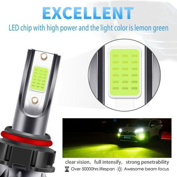 2 PCS EV19 5202 DC9-30V 8W 3000LM IP68 Car Fog Lights (Lime Light) - Image 4
