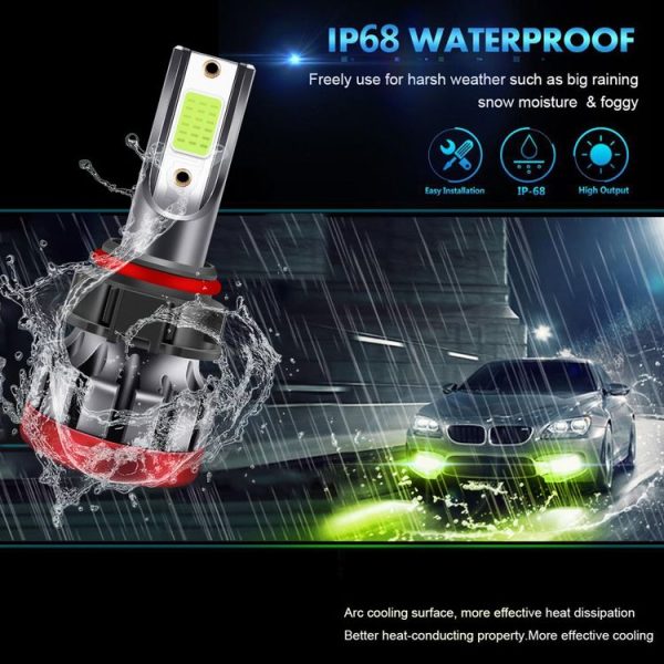 2 PCS EV19 5202 DC9-30V 8W 3000LM IP68 Car Fog Lights (Lime Light) - Image 8