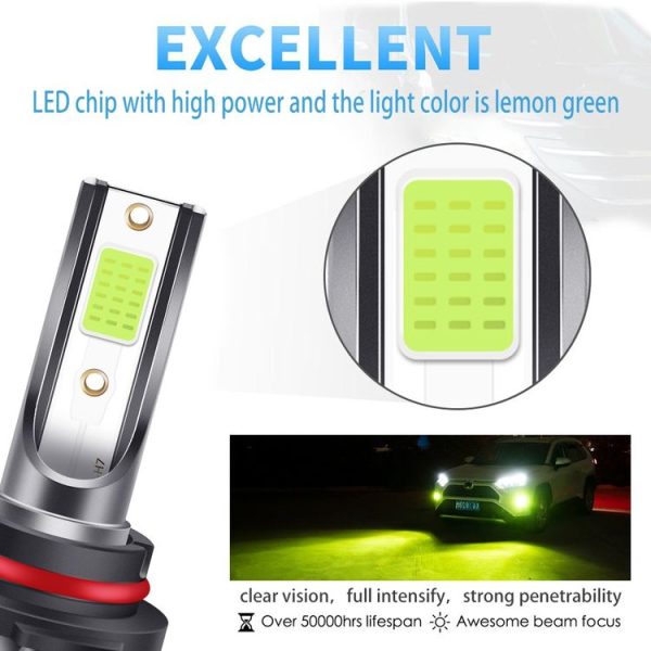 2 PCS EV19 9006 / HB4 DC9-30V 8W 3000LM IP68 Car Fog Lights (Lime Light) - Image 4