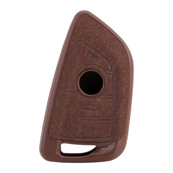 Car Flocking Plastic Knife-shaped Key Protective Cover Two Buttons for BMW (Brown) - Image 4