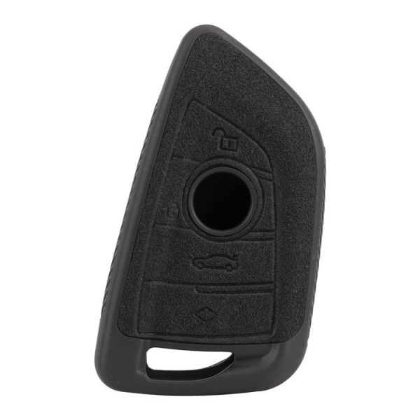 Car Flocking Plastic Knife-shaped Key Protective Cover Three Buttons for BMW (Black) - Image 4