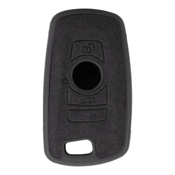 Car Flocking Plastic Square-shaped Key Protective Cover Two Buttons for BMW (Black) - Image 4