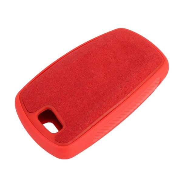 Car Flocking Plastic Square-shaped Key Protective Cover Three Buttons for BMW (Red) - Image 3