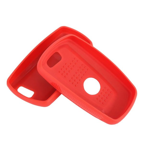 Car Flocking Plastic Square-shaped Key Protective Cover Three Buttons for BMW (Red) - Image 5