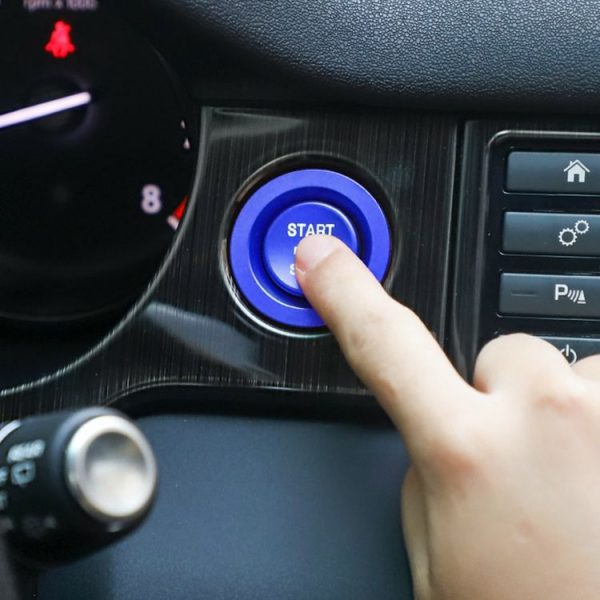 Car Engine Start Key Push Button Ring Trim Metal Sticker Decoration for Land Rover / Jaguar (Blue) - Image 5