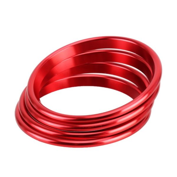 4 PCS Car Metal Air Outlet Decorative Outside Ring for Audi A3 / S3 / Q2L (Red) - Image 4