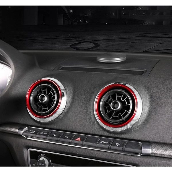 4 PCS Car Metal Air Outlet Decorative Outside Ring for Audi A3 / S3 / Q2L (Red) - Image 5