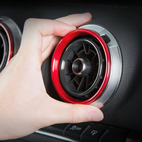 4 PCS Car Metal Air Outlet Decorative Outside Ring for Audi A3 / S3 / Q2L (Red) - Image 6