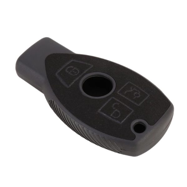 Car Flocking Plastic Key Protective Cover Three Buttons for Mercedes-Benz (Black) - Image 2