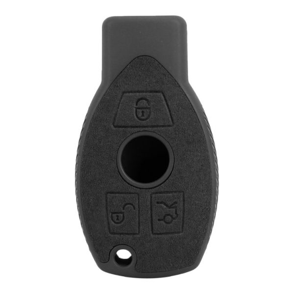 Car Flocking Plastic Key Protective Cover Three Buttons for Mercedes-Benz (Black) - Image 4