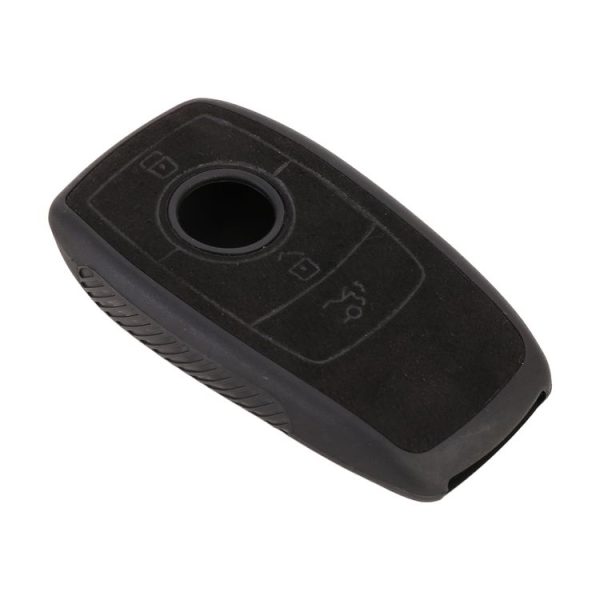 Car Flocking Plastic Square-shaped Key Protective Cover Two Buttons for Mercedes-Benz (Black) - Image 2