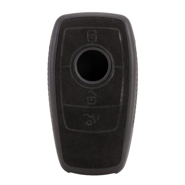 Car Flocking Plastic Square-shaped Key Protective Cover Two Buttons for Mercedes-Benz (Black) - Image 4