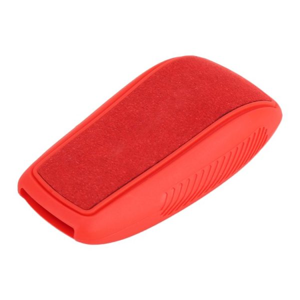 Car Flocking Plastic Square-shaped Key Protective Cover Three Buttons for Mercedes-Benz (Red) - Image 3