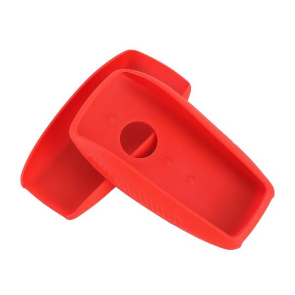 Car Flocking Plastic Square-shaped Key Protective Cover Three Buttons for Mercedes-Benz (Red) - Image 5