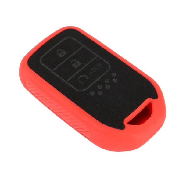 Car Flocking Plastic Knife-shaped Key Protective Cover Three Button with Start Key for Honda (Red) - Image 2