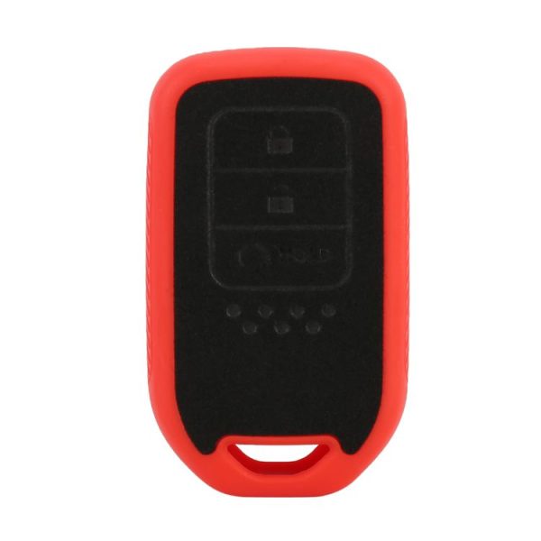 Car Flocking Plastic Knife-shaped Key Protective Cover Three Button with Start Key for Honda (Red) - Image 4