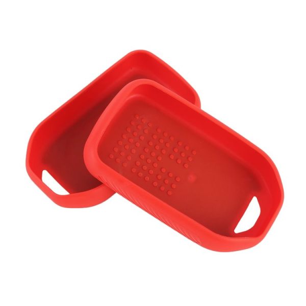 Car Flocking Plastic Knife-shaped Key Protective Cover Three Button with Start Key for Honda (Red) - Image 5
