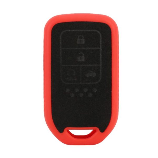 Car Flocking Plastic Knife-shaped Key Protective Cover Four Button with Start Button for Honda (Red) - Image 4