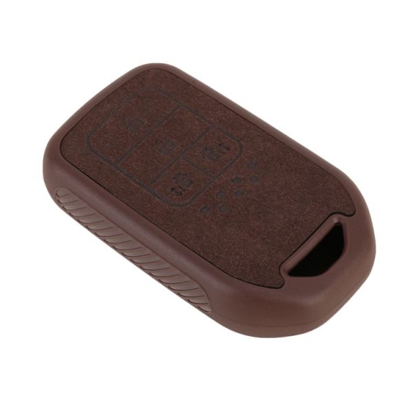 Car Flocking Plastic Knife-shaped Key Protective Cover Four Button with Left And Right Sliding Door Keys for Honda (Brown) - Image 2