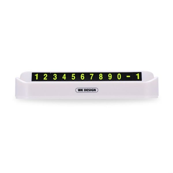 WK WT-SP05 Soft Magnetic No Glue Luminous Digital Temporary Parking Card Car Sticker (White) - Image 2