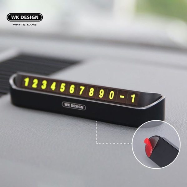 WK WT-SP05 Soft Magnetic No Glue Luminous Digital Temporary Parking Card Car Sticker (White) - Image 3