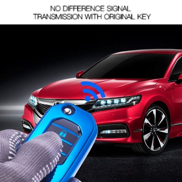 Car All-inclusive Soft TPU Key Protective Cover Key Case with Key Ring for Honda Folding (Silver) - Image 6