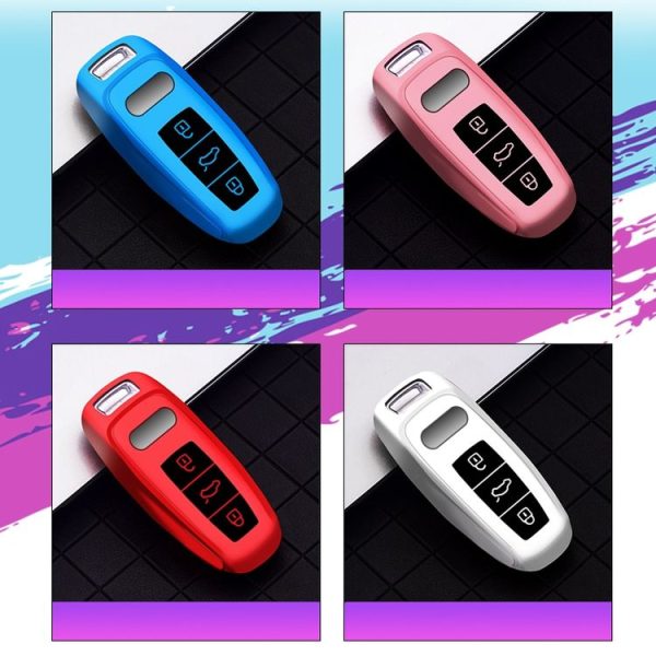 Car All-inclusive Soft TPU Key Protective Cover Key Case with Key Ring for Audi A6L Smart (Red) - Image 10