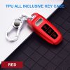 Car All-inclusive Soft TPU Key Protective Cover Key Case with Key Ring for Audi A6L Smart (Red) - Image 2