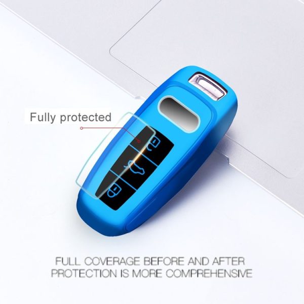 Car All-inclusive Soft TPU Key Protective Cover Key Case with Key Ring for Audi A6L Smart (Red) - Image 4