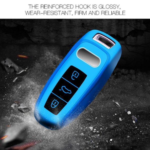Car All-inclusive Soft TPU Key Protective Cover Key Case with Key Ring for Audi A6L Smart (Red) - Image 7